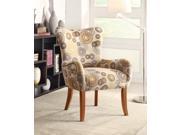 1PerfectChoice Accent Stylish Chair Living Room Padded Seat Rolled Arm Tan Fabric Wood Legs NEW