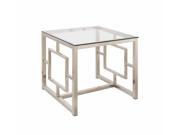 1PerfectChoice Satin Plated Metal Glass Top End Table