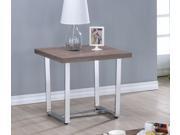 1PerfectChoice Weathered Taupe Chrome Metal End Table