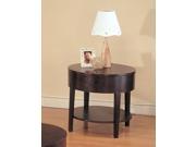 1PerfectChoice Gough Round End Table With Shelf In Cappuccino Finish