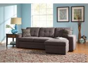1PerfectChoice Gus Sectional Sofa With Pull Out Bed Storage Chaise Charcoal Black Upholstered NEW