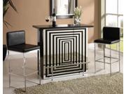1PerfectChoice Zak Tempered Glass Black With Chrome Contemporary Bar Server Table Unit Only