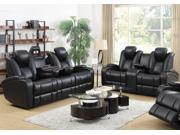 1PerfectChoice Delange Motion Recliner Power Sofa Loveseat Set Storage Armrest Black Leatherette