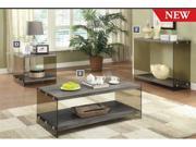 1PerfectChoice 3 Pieces Grey Coffee Table Set With Glass Sides