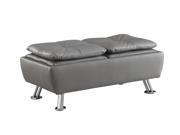 1PerfectChoice Dilleston Collection Contemporary Grey Leatherette Storage Ottoman