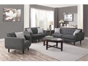 1PerfectChoice Stansall 3 Pcs Grey Linen Like Sofa Couch Set