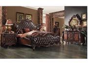 1PerfectChoice Versailles 4PCS Dark Brown PU Cal King Sleigh Bedroom Set