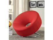 1PerfectChoice Modern Accent Living Room FUN Donut Shaped Chair Seating Upholstery Fabric Color Red