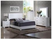 1PerfectChoice Lorimar 4PCS White Wood Queen Platform Bedroom Set