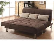 1PerfectChoice Contemporary Living Room Sofa Futon Bed Adjustable Chaise Sleeper Brown