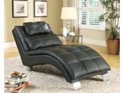 1PerfectChoice Dilleston Collection Black Upholstered Chaise With Pillow Top Seat