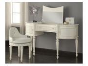 1PerfectChoice Dorothy Vanity Makeup Table Flip Top Mirror Jewelry Swivel PU Chair Pearl White