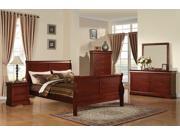 1PerfectChoice Louis Philippe 4PCS Cherry Cal King Sleigh Bedroom Set