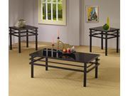 1PerfectChoice Black 3 Pieces Coffee Table Set