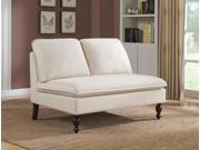 1PerfectChoice Modern Accent Loveseat Chair 2 Seater Beige Upholstery Cushion Linen Like Fabric