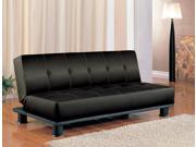 1PerfectChoice Contemporary Living Room Adjustable Sleeper Sofa Bed Futon Black Faux Leather