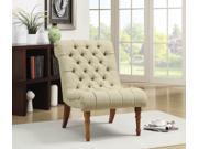 1PerfectChoice Modern Accent Chair Button Tufting Seat Mossy Green Linen Like Fabric Wood Leg