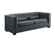 1PerfectChoice Cairns Modern Tufted Back Charcoal Microvelvet Type 3 Seater Sofa