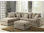 1PerfectChoice Olson Sectional Sofa Reversible Chaise Storage Ottoman Taupe Upholstered Cushion