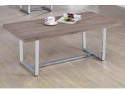 1PerfectChoice Weathered Taupe Chrome Metal Coffee Table