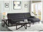 1PerfectChoice Natalia Living Room Tufted Wide Seat Sectional Sofa Right Chaise UpholsteredBlack