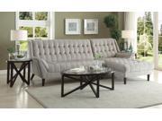 1PerfectChoice Natalia Living Room Tufted Wide Seat Sectional Sofa Right Chaise UpholsteredDove Grey
