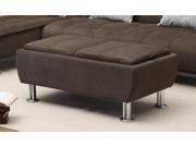 1PerfectChoice Ellwood Collection Brown Microfiber Ottoman