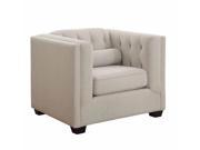 1PerfectChoice Cairns Modern Tufted Back Oatmeal Microvelvet Type 1 Seater Chair