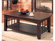 1PerfectChoice Cherry Abernathy Rectangular Coffee Table With Shelf