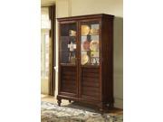 1PerfectChoice Traditional Curio Dining Cabinet Buffet Hutch 6 Storage Drawers Display Cherry
