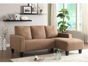 1PerfectChoice Sothell Contemporary Sectional Sofa With Chaise Small Living Room Camel Microfiber