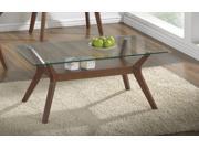 1PerfectChoice Nutmeg Wood Coffee Table With Glass Top