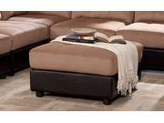 1PerfectChoice Claude Brown Contemporary Two Tone Ottoman