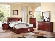 1PerfectChoice Louis Philippe Cherry Bookcase King Storage Bedroom Set