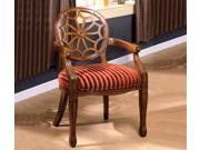 1PerfectChoice Edinburgh Accent Chair Antique Oak Finish Solid Wood Arm Chair Web Carved Deco