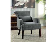1PerfectChoice Agalva Contemporary Accent Chair Flared Scroll Back Padded Fabric Nailhead Trim Gray
