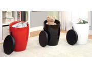 1PerfectChoice Rolla Fun Kids Teens Storage Padded Seat Stool Chair High Gloss Black Color