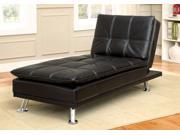 1PerfectChoice Hauser Living Room Convertible Chaise Lounge Futon Sleeper Black Leatherette