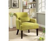 1PerfectChoice Agalva Contemporary Accent Chair Flared Scroll Back Padded Fabric Nailhead Trim Mustard