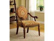 1PerfectChoice Hammond Floral Fabric Padded Seat Back Accent Arm Chair Solid Wood Antique Oak