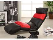 1PerfectChoice Encore Gaming Lounger Chair Sleeper Padded Leatherette 5 Way Adjustable Position Red Black