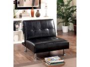 1PerfectChoice Bulle Contemporary Adjustable Chair Futon Sleeper Black Leatherette Side Pockets