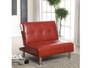 1PerfectChoice Bulle Contemporary Adjustable Chair Futon Sleeper Red Leatherette Side Pockets