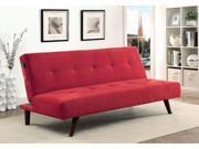 1PerfectChoice Oriana Sofa Bed Futon Tufted Seating Adjustable Sleeper Comfort Flannelette Red