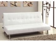 1PerfectChoice Bulle Contemporary Comfort Sofa Bed Futon Sleeper White Leatherette Side Pockets
