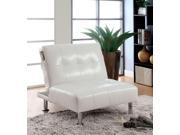 1PerfectChoice Bulle Contemporary Adjustable Chair Futon Sleeper White Leatherette Side Pockets