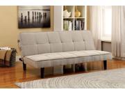 1PerfectChoice Denny Sofa Bed Futon Tufted Seating Adjustable Sleeper Plush Linen like Fabric Beige