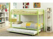 1PerfectChoice Rainbow Contemporary Twin over Twin Bunk Bed Side Ladders Sturdy Metal in Green