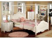 1PerfectChoice Youth Victoria Fairy Princess Style Lovely Pearl White Full Bed Canopy Size Full Bed Full Canopy