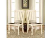 1PerfectChoice Harrisburg Set of 2 Dining Side Chair Wooden Seat Solid Wood Vintage White Oak